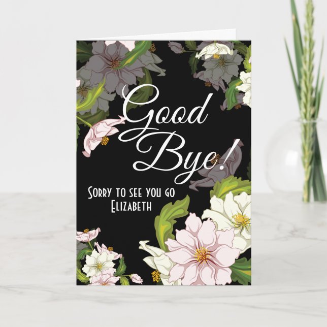 Goodbye Floral Blume Farewell Karte (Vorderseite)