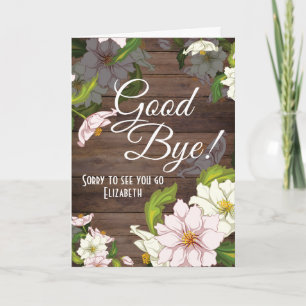 Goodbye Floral Rustikal Abschied Karte