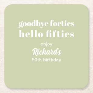 Goodbye Forties Hello 50 th Birthday Party Rechteckiger Pappuntersetzer