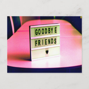 Goodbye Friends Heard Pink Postkarte