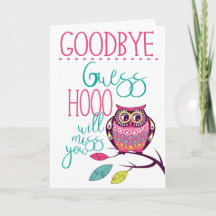 Goodbye Funny Farewell Owl