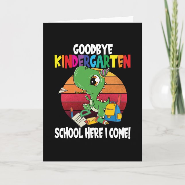 Goodbye Kindergarten Dino School Karte (Vorderseite)