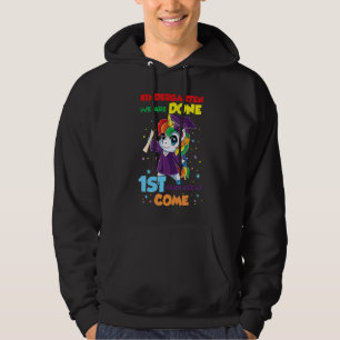 Goodbye Kindergarten Hallo 1. Grade Unicorn Girls Hoodie