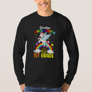 Goodbye Kindergarten Hallo 1. Grade Unicorn Girls T-Shirt