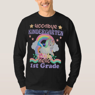 Goodbye Kindergarten Hallo 1. Grade Unicorn Girls T-Shirt