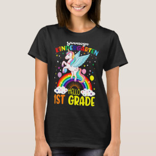Goodbye Kindergarten Hallo 1. Grade Unicorn Girls T-Shirt