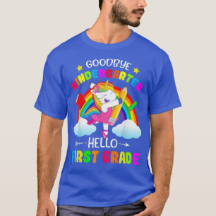 Goodbye Kindergarten Hallo 1. Grade Unicorn Girls T-Shirt