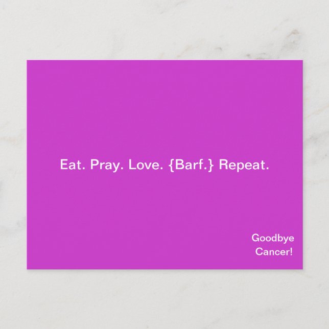 GOODBYE KREBS! Postkarte bis April McCallum (Vorderseite)