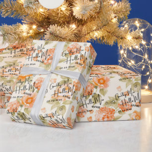 Goodbye Miss Hello Mrs Floral Niedlich Geschenkpapier