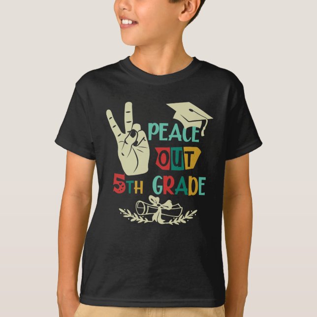 Goodbye Peace Out 5. Graduate Fifth Grade T-Shirt (Vorderseite)