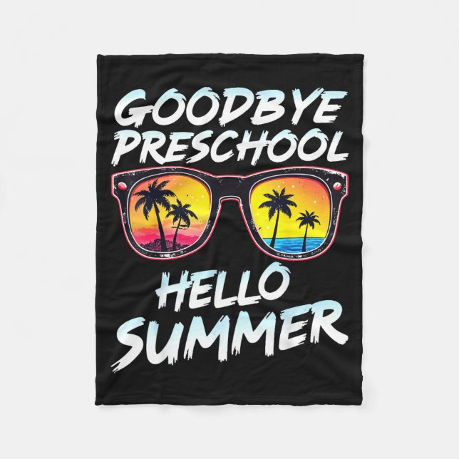 Goodbye Preschool Graduation Tee Teachers Kids Hel Fleecedecke (Vorderseite)