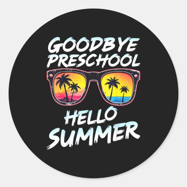 Goodbye Preschool Graduation Tee Teachers Kids Hel Runder Aufkleber (Vorderseite)