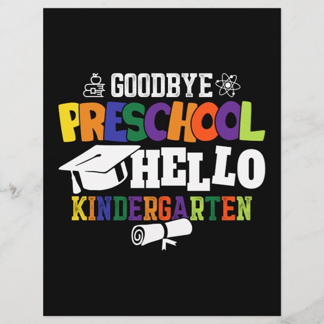 Goodbye Preschool Hello Kindergarten PreK Briefbogen (Vorderseite)