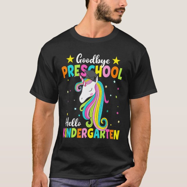 Goodbye Preschool Hello Kindergarten Unicorn Back  T-Shirt (Vorderseite)