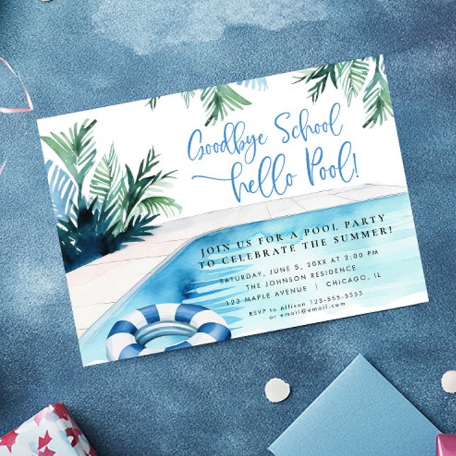 Goodbye School Hallo Pool Sommer Party Einladung (Von Creator hochgeladen)