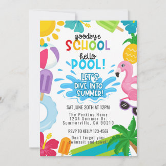 Goodbye School, Hello Pool Summer Einladung