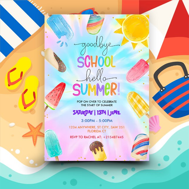 Goodbye School Hello Summer Pool Party Einladung (Von Creator hochgeladen)