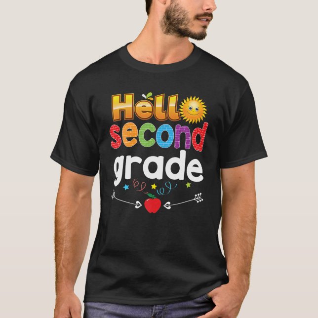 Goodbye Summer Hello 2Nd Grade Second Kid Teacher T-Shirt (Vorderseite)