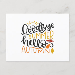 Goodbye summer hello autumn postkarte