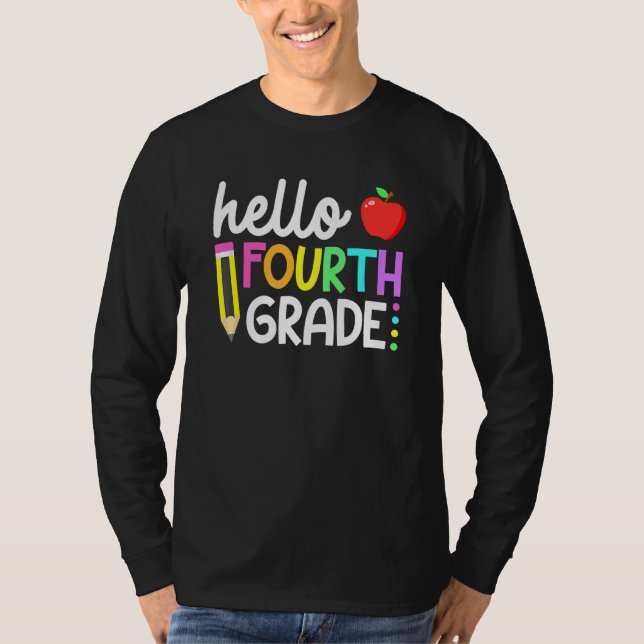 Goodbye Summer Hello Fourth Grade First Day Back T T-Shirt (Vorderseite)