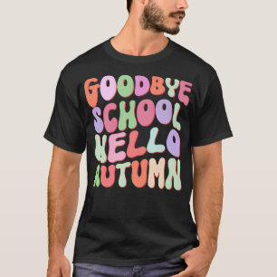 Goodbye Summer Welcome Herbst Maple Flamingo Leaf T-Shirt