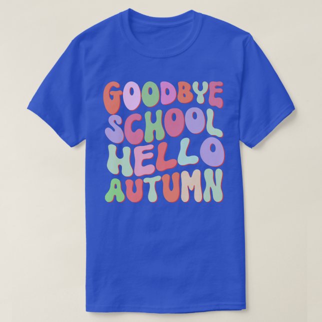Goodbye Summer Welcome Herbst Maple Flamingo Leaf T-Shirt (Design vorne)