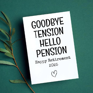 Goodbye Tension Funny Retirement Card für Vater Feiertagskarte