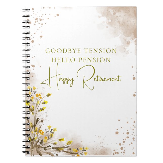 Goodbye Tension Hello Pension Elegant Retirement  Notizblock (Vorderseite)