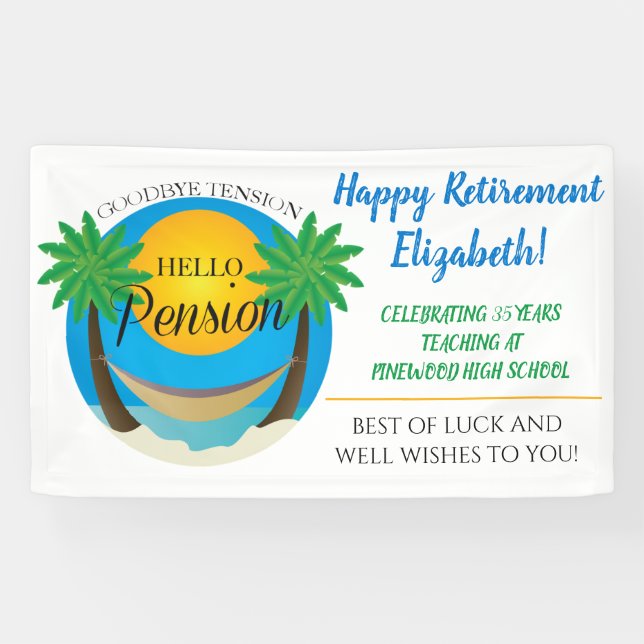 Goodbye Tension Hello Pension Rentirement Banner (Horizontal)