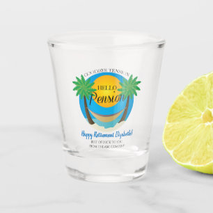 Goodbye Tension Hello Pension Rentirement Gift Bar Schnapsglas