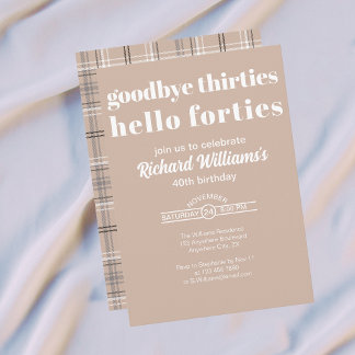 Goodbye Thirtis Hello Forties Modern 40th Birthday Einladung