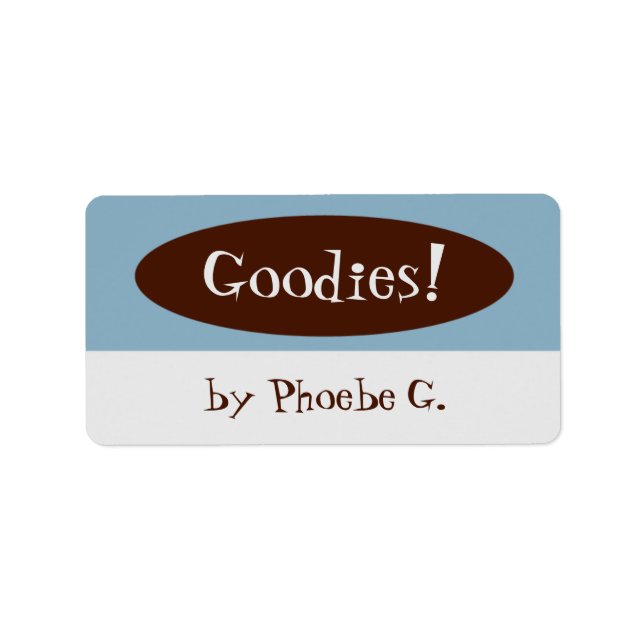 Goodies Blue and Brown Kitchen Labels Adressaufkleber (Vorne)