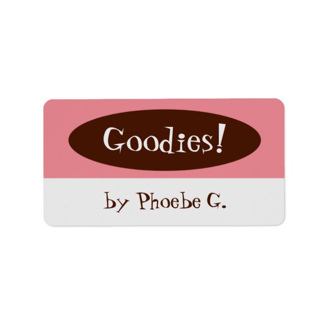 Goodies Pink und Brown Kitchen Labels Adressaufkleber (Vorne)