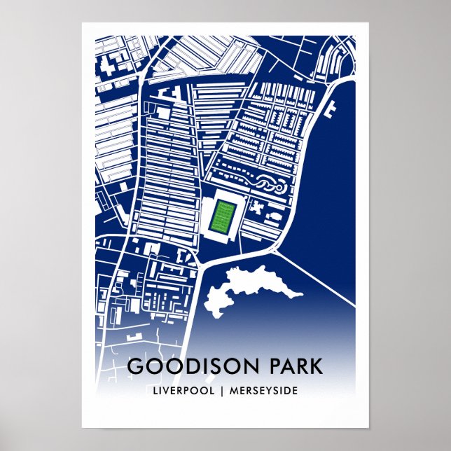 Goodison Park Stadium Map - Zuhause des Everton FC Poster (Vorne)