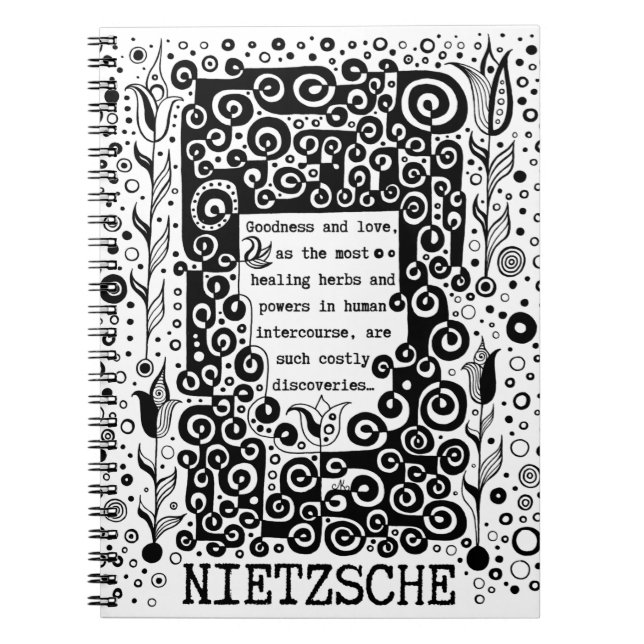 Goodness and LIEBE Zitat von Nietzsche Notizblock (Vorderseite)