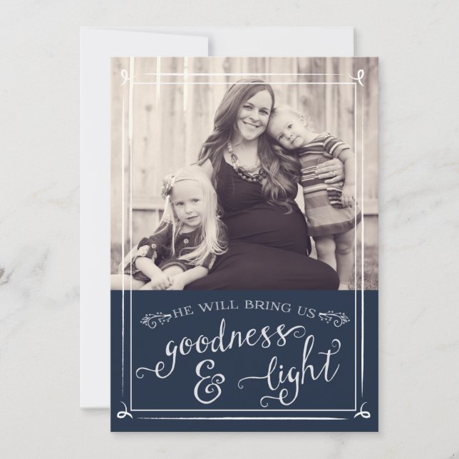 Goodness und Light Collage Weihnachtskarte Feiertagskarte (Vorderseite)