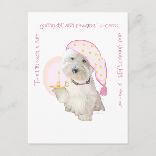 Goodnight Pink Postkarte (Vorderseite)