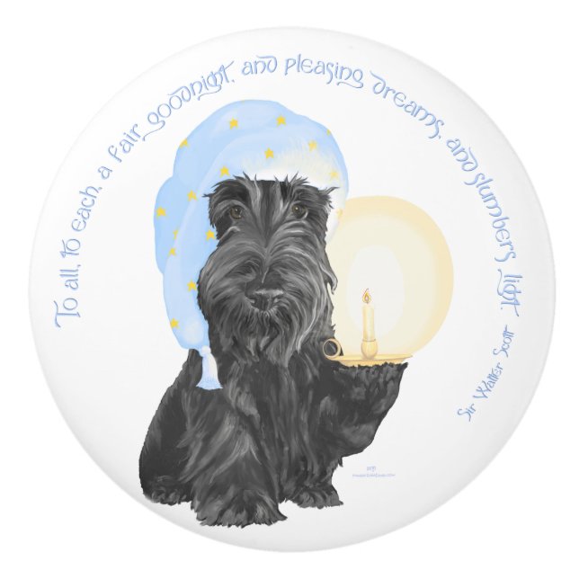 Goodnight Scotties Keramikknauf (Vorderseite)