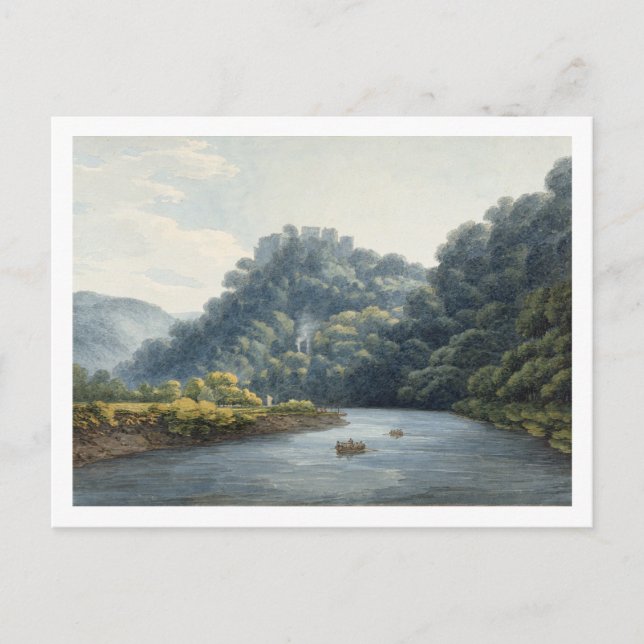 Goodrich Castle on Wye (w/c, pen & ink, Kreide) Postkarte (Vorderseite)