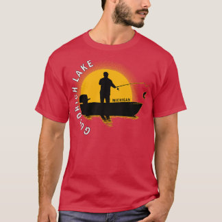 Goodrich Lake Fischen Michigan Sunrise T-Shirt