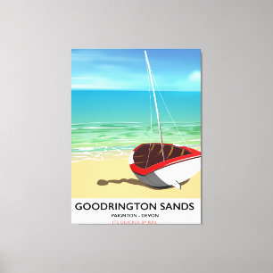 Goodrington Sands Devon Vintage Reiseplakat Leinwanddruck