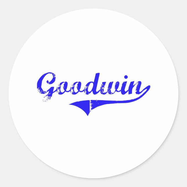 Goodwin Surname Classic Style Runder Aufkleber (Vorderseite)