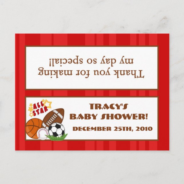 Goody Bag Topper All-Star Red Einladungspostkarte (Vorderseite)