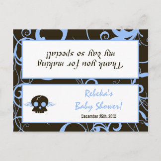 Goody Bag Topper Boy Blue Punk Rock Skull Flame Einladungspostkarte