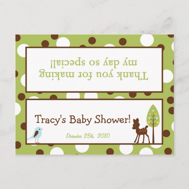 Goody Bag Topper Forest Friends Deer Einladungspostkarte (Vorderseite)