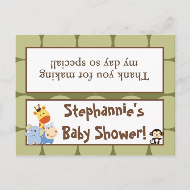 Goody Bag Topper Jungle Play Einladungspostkarte (Vorderseite)