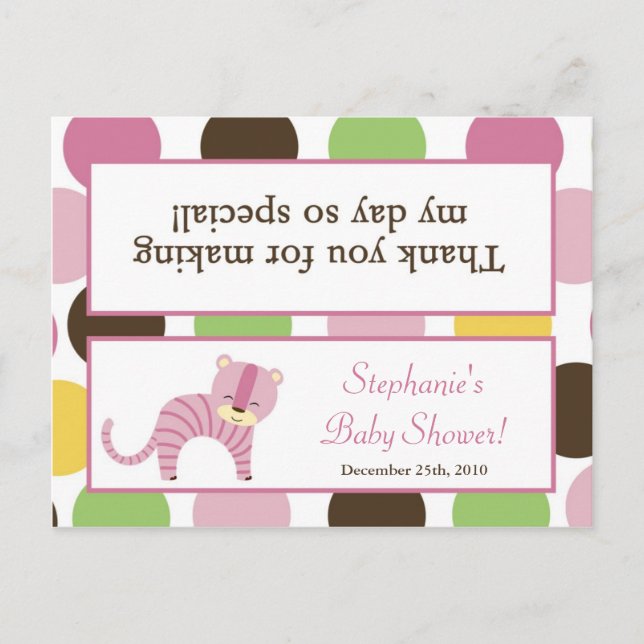 Goody Bag Topper Jungle Queen Tiger Safari Anima Einladungspostkarte (Vorderseite)