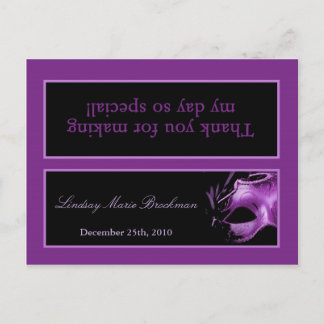 Goody Bag Topper Sweet 16 Lila Lilac Black Party Einladungspostkarte
