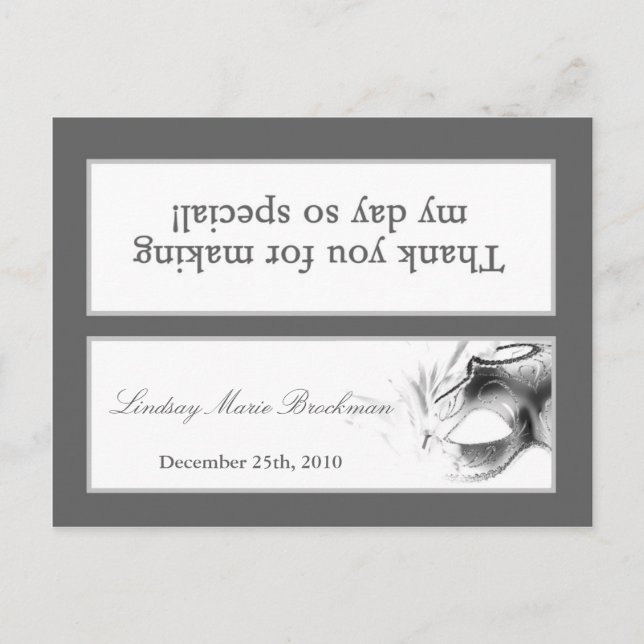 Goody Bag Topper Sweet 16 Silver White Party Einladungspostkarte (Vorderseite)