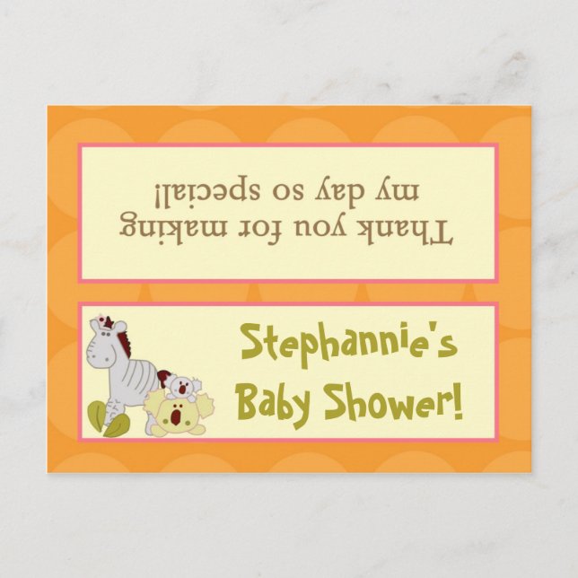 Goody Bag Topper Tropical Punch Girl Jungle Elepha Einladungspostkarte (Vorderseite)